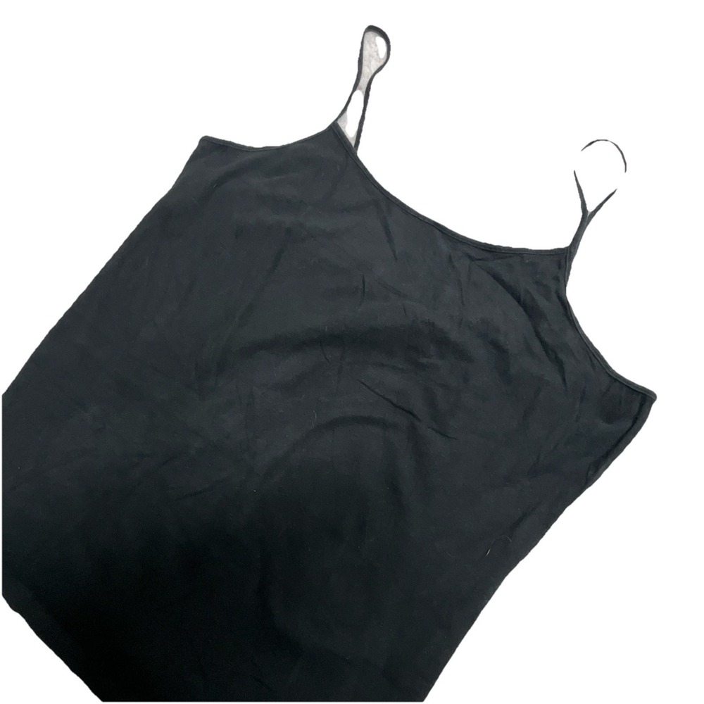 Time and Tru‎ Black Camisole Tank Top XXL Cotton Spandex Adjustable Straps